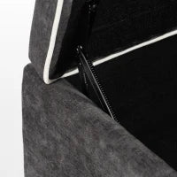 Banc coffre rembourré, capacité de 264 LBS, gris foncé