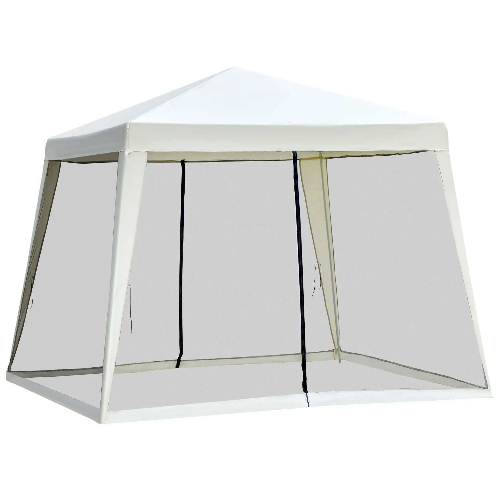 10x10ft Party Tent Canopy with Netting, Outdoor Gazebo, Beige Canopy Tents Beige at Gallery Canada
