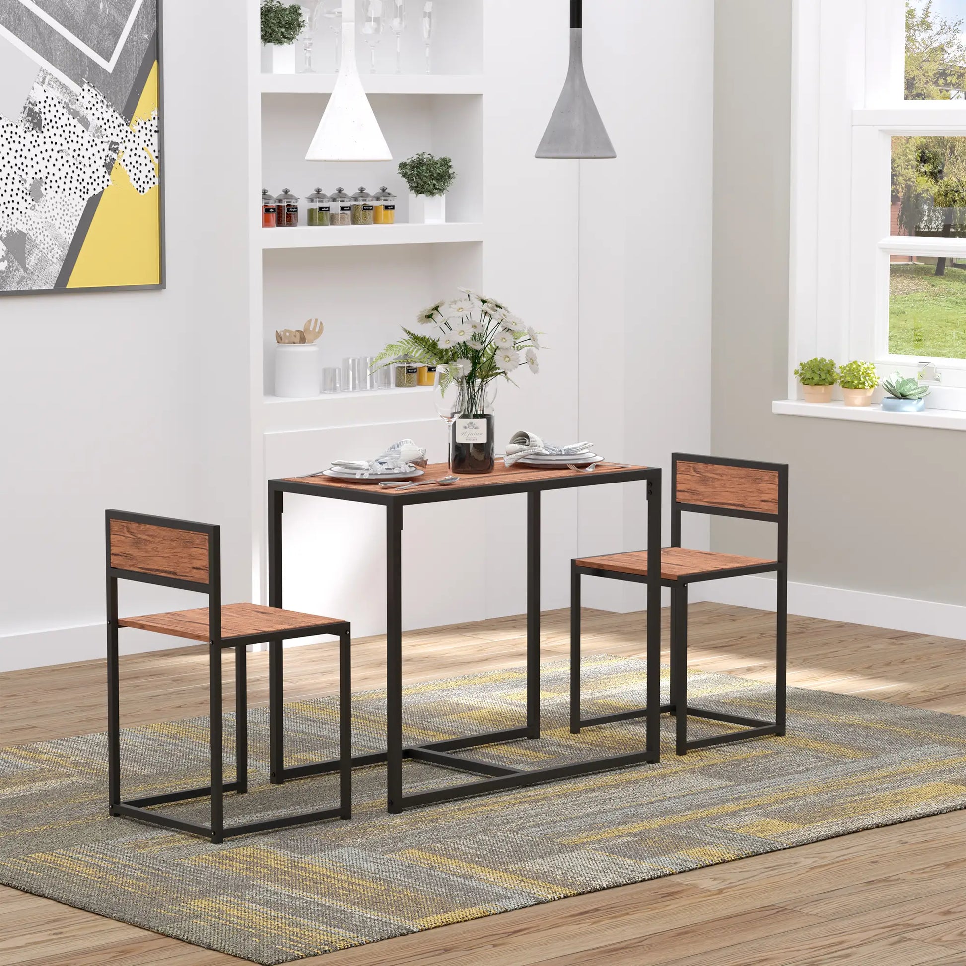 Industrial Dining Table Set for 2, Kitchen Table and Chairs Bar Sets at Gallery Canada