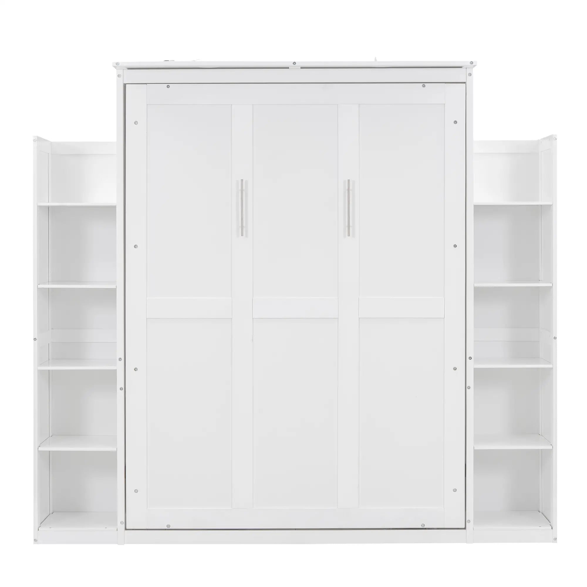 Murphy Bed with Shelves, LED Lights, 91