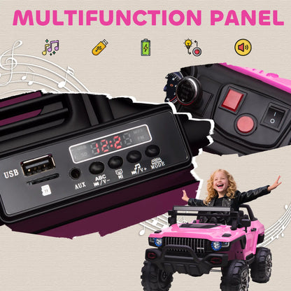 2-Seater Kids Police Car, 12V 7AH Remote Control, Pink Electric Toy Cars at Gallery Canada