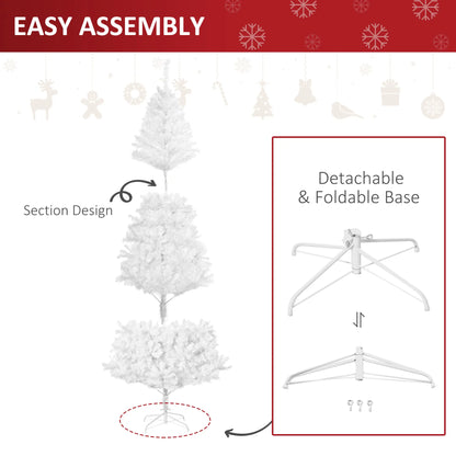 7ft Artificial Christmas Tree, 1230 Branch Tips, Metal Stand, White White Christmas Trees at Gallery Canada