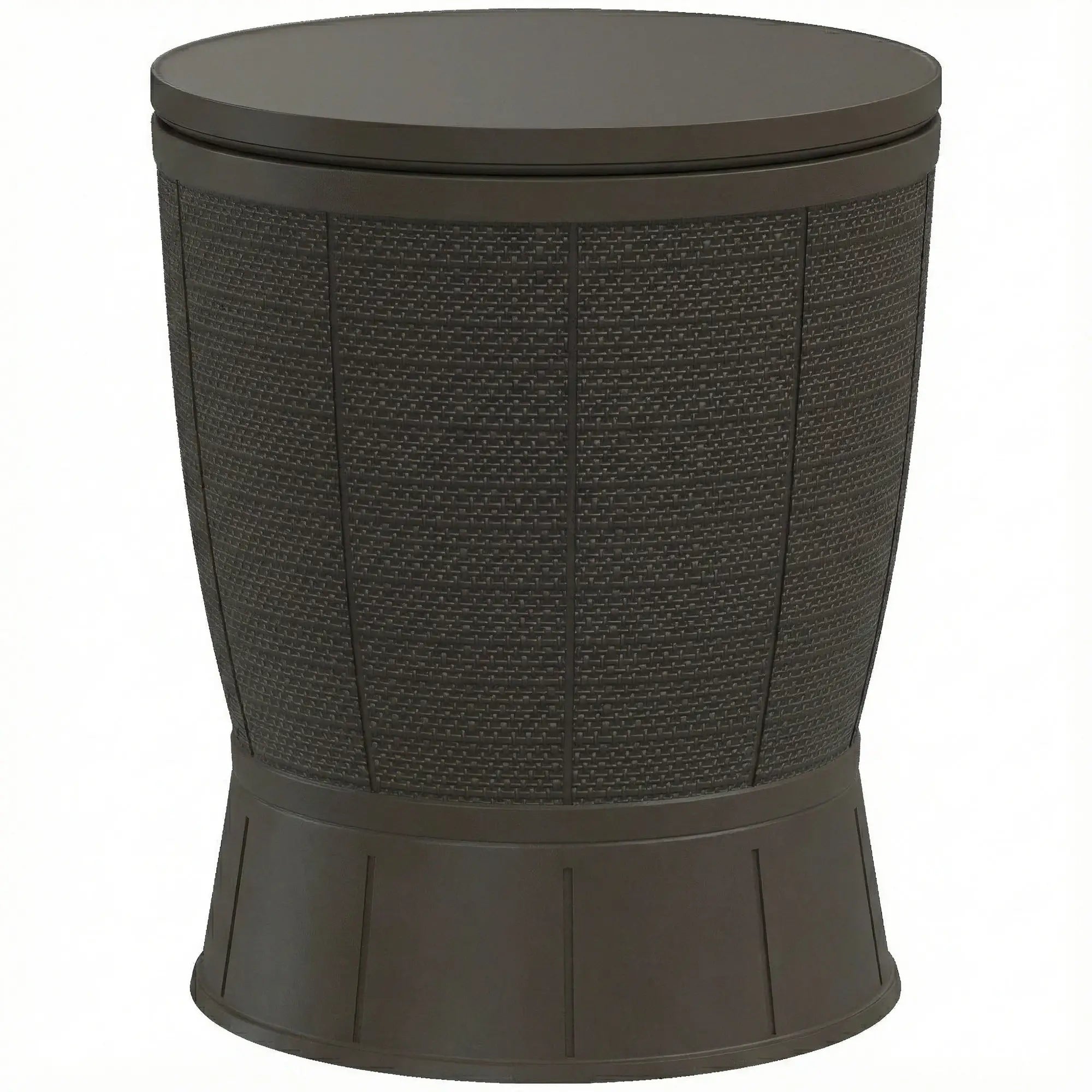11 Gallon Patio Cooler Side Table, Height Adjustable Top, Drainage Plug, Brown Patio Side Tables Brown at Gallery Canada