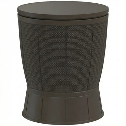 11 Gallon Patio Cooler Side Table, Height Adjustable Top, Drainage Plug, Brown Patio Side Tables Brown at Gallery Canada