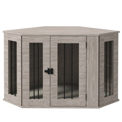 Dog Crate Furniture with Cushion, 41 Inch, Walnut Brown Houses, Kennels & Pens Walnut Brown, White, Cream at Gallery Canada