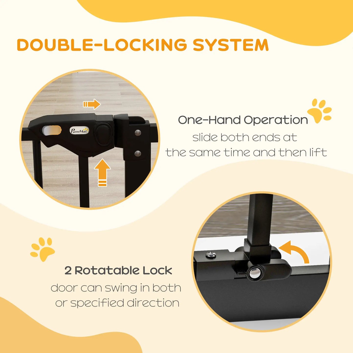 30 Inch Tall Pet Gate With Door, Pressure-Mounted, Black Houses, Kennels & Pens at Gallery Canada