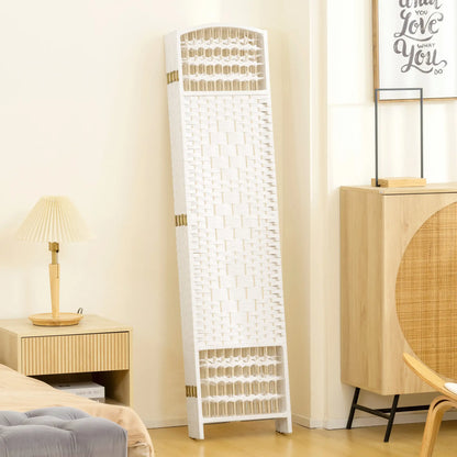 8 Panel Folding Room Divider, Portable Privacy Screen, White Room Dividers at Gallery Canada