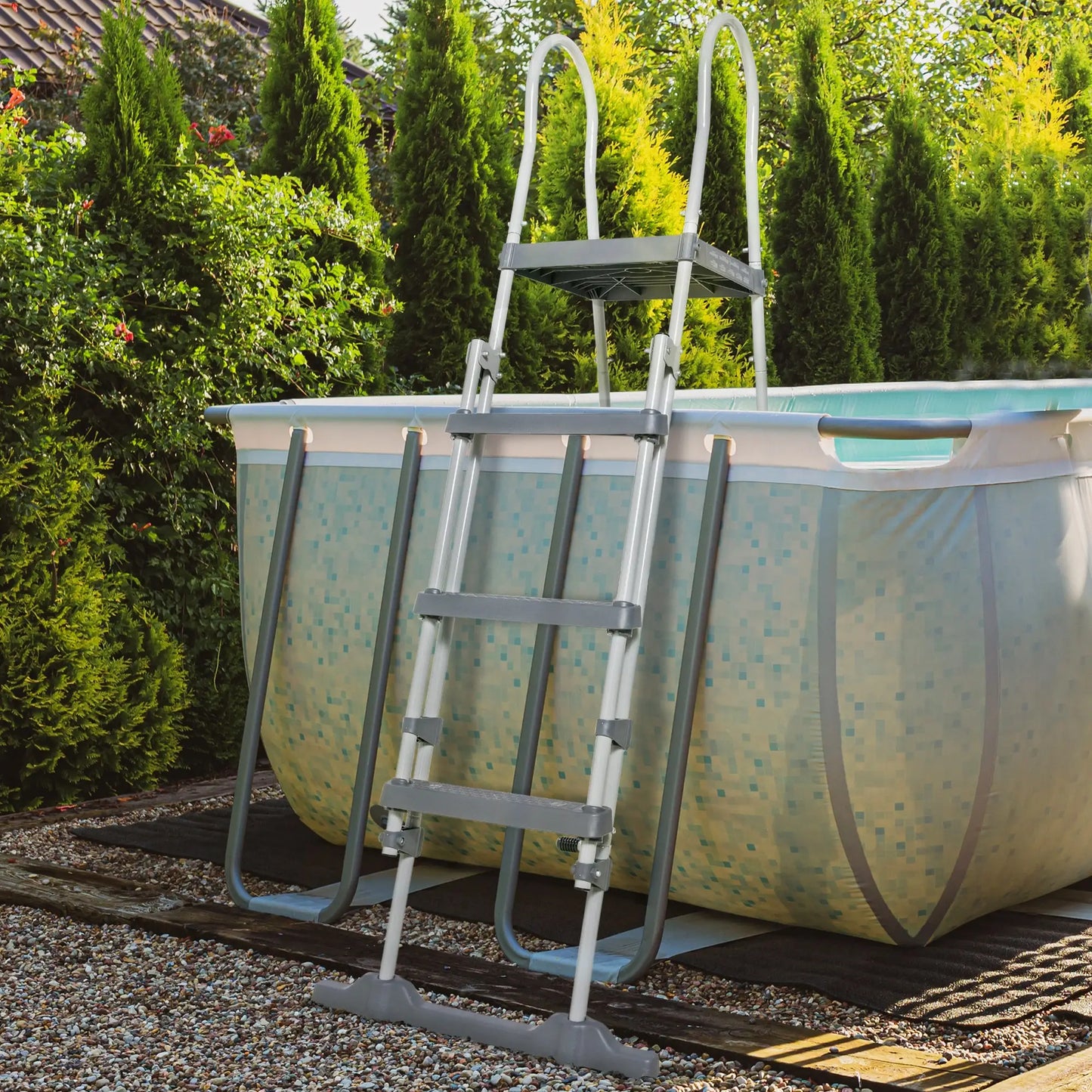 Above Ground Pool Ladder, 70", Fits 48" Pool Wall, Grey Outdoor Swimming Pools & Hot Tubs at Gallery Canada