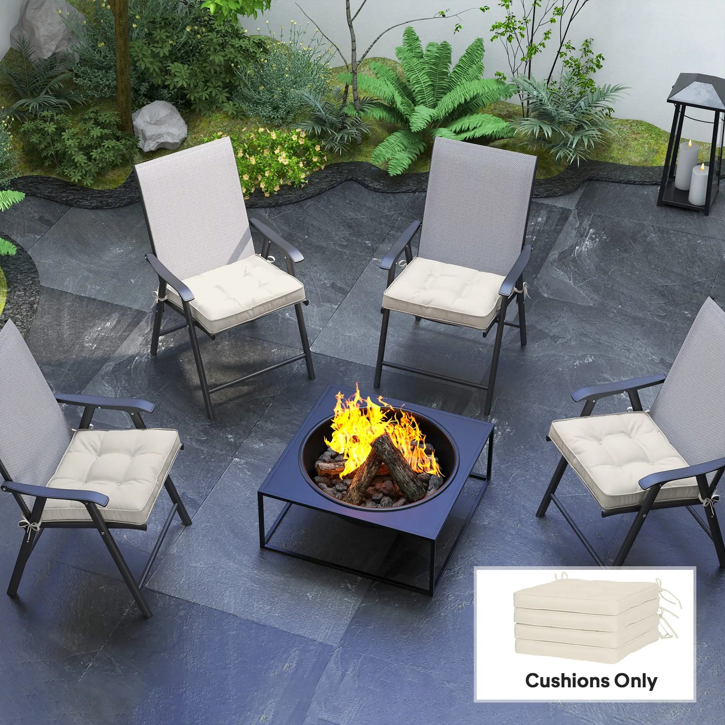 Rattan Furniture Replacement Cushions, 4 Piece, Cream White Patio Chair Cushions at Gallery Canada