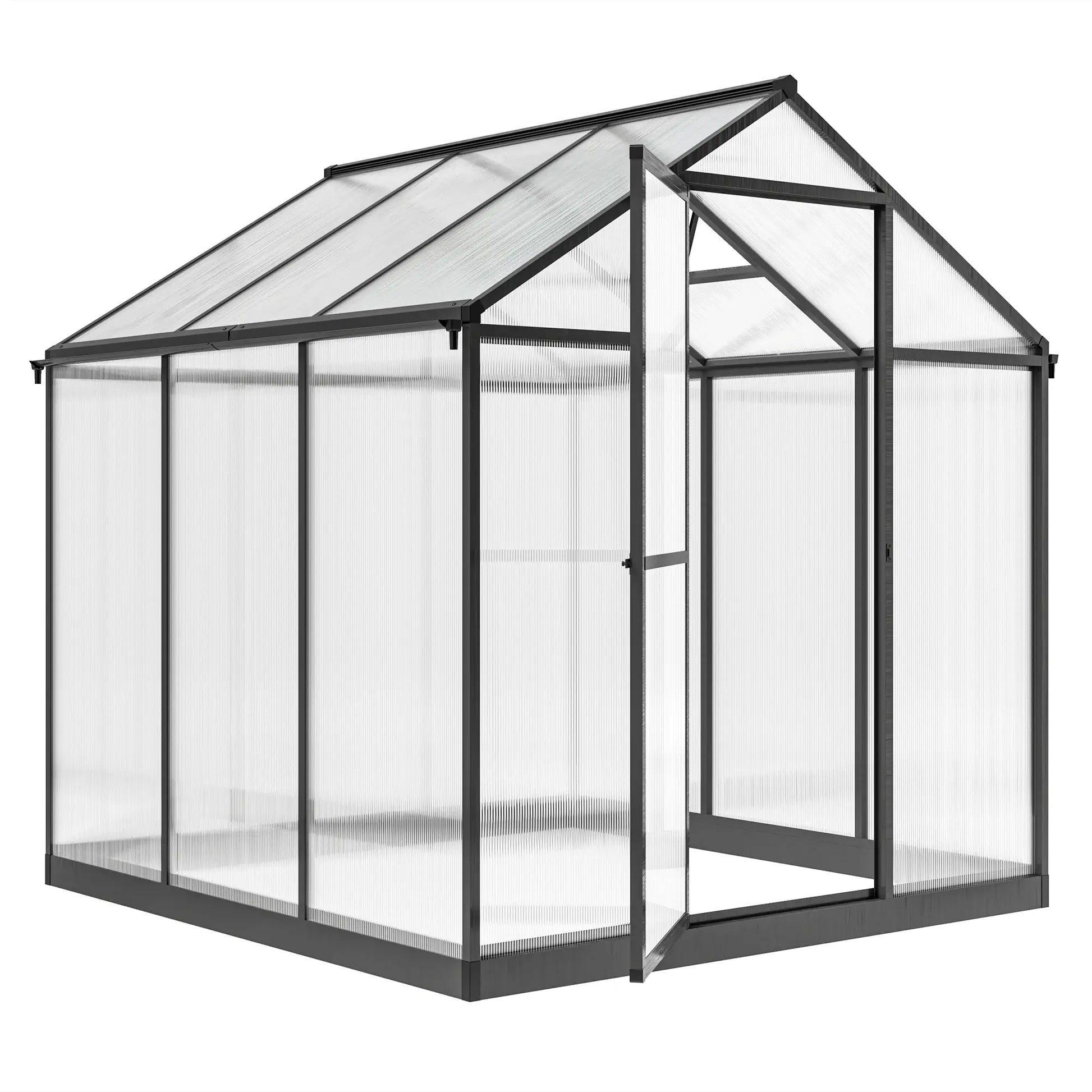 6' x 8' x 6.4' Polycarbonate Greenhouse, Aluminum, Walk-In, Charcoal Grey Walk In Greenhouses at Gallery Canada