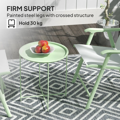 18" Outdoor Side Table, Removable Tray, Folding Legs, Green Patio Side Tables at Gallery Canada