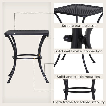 18"x18"x20" Square Metal Bistro Table, Outdoor Patio Coffee Desk, Black Outdoor Dining Sets at Gallery Canada