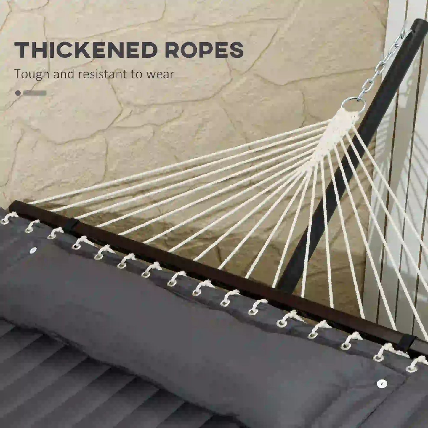 2 Person Quilted Hammock with Stand, Pillow, Spreader Bars, Dark Grey Camping Hammocks at Gallery Canada