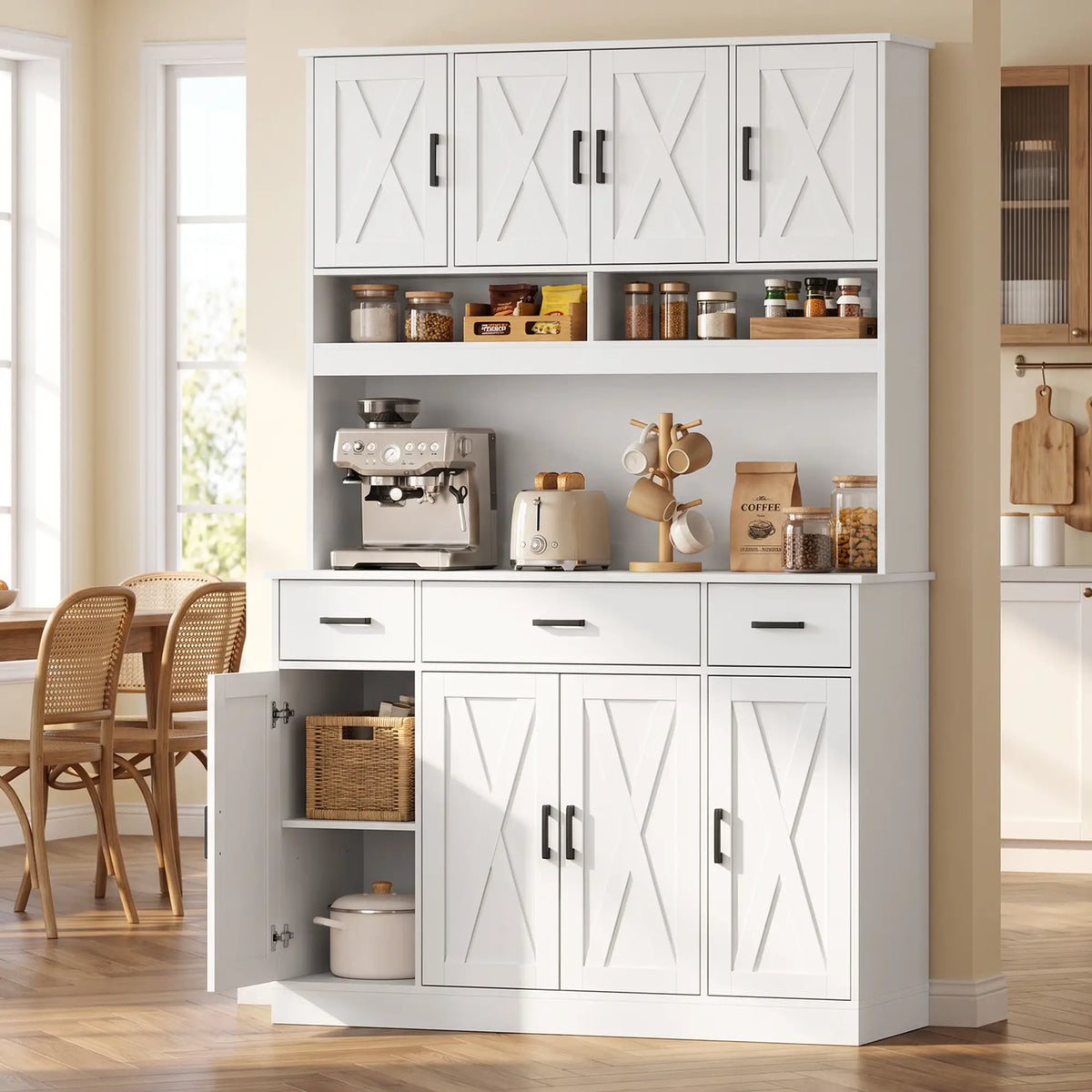 73 In Pantry Cabinet With Charging Station, White Kitchen Pantry Cabinets at Gallery Canada