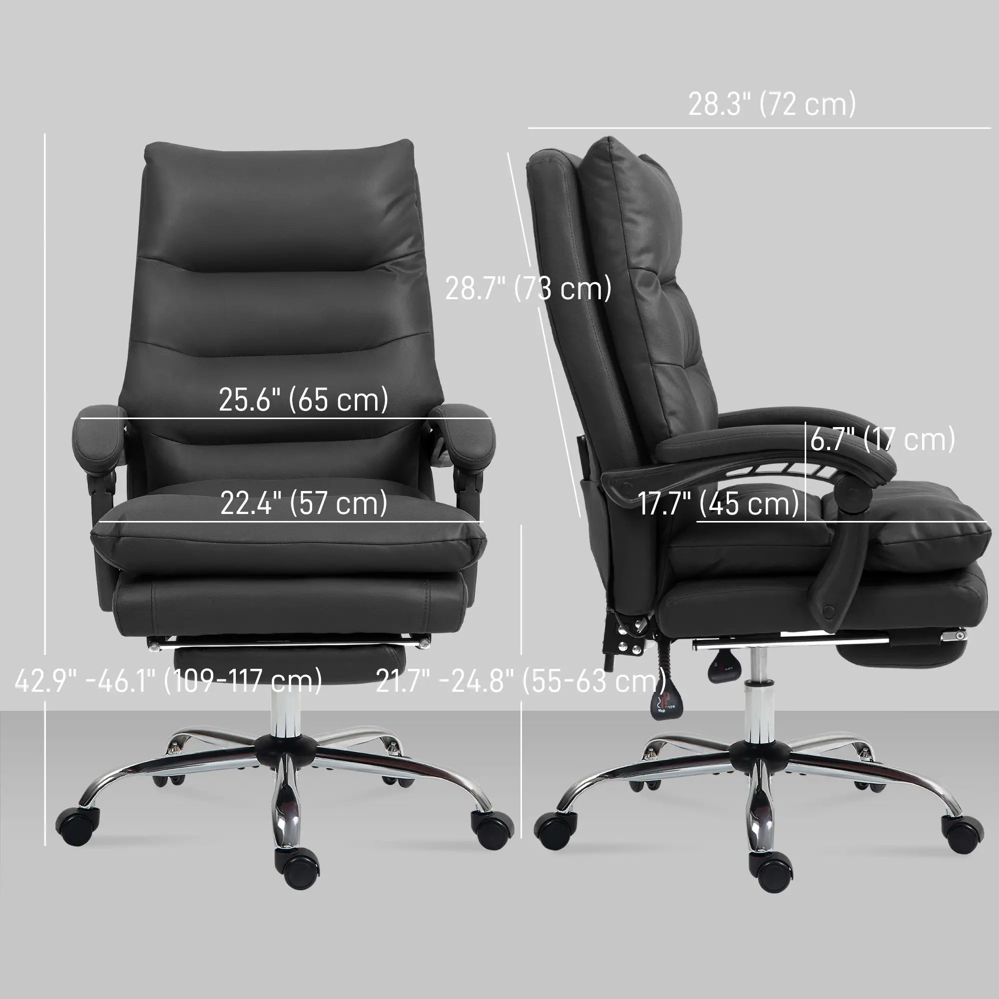 Executive Office Chair, 6 Point Massage and Heat, Microfibre Reclining with Footrest, Black Massage Chairs at Gallery Canada