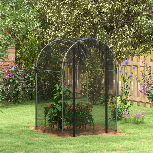 Galvanized Steel Crop Cage, Plant Protection Tent, 4' x 4', Black Walk In Greenhouses Silver and Black at Gallery Canada