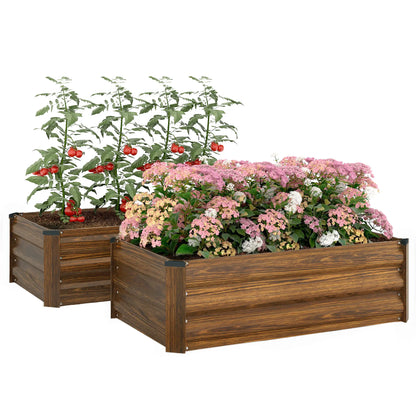 Galvanized Raised Garden Beds, Outdoor Planter Box, Dark Brown Galvanized Planter Boxes at Gallery Canada