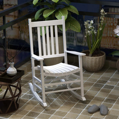 Wooden Porch Rocking Chair, Outdoor, White Outdoor Rocking Chairs at Gallery Canada