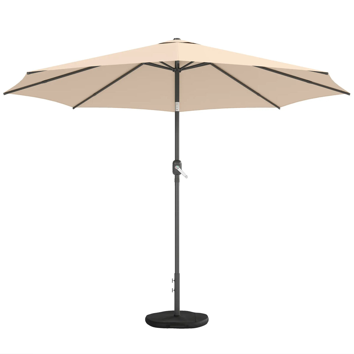 10' x 10' Round Market Umbrella, Crank Tilt, Khaki Sun Umbrellas Khaki, Dark Grey at Gallery Canada