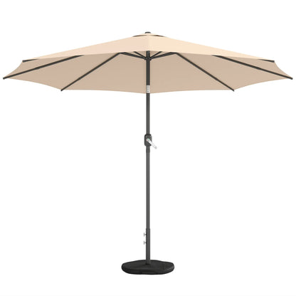 10' x 10' Round Market Umbrella, Crank Tilt, Khaki Sun Umbrellas Khaki, Dark Grey at Gallery Canada