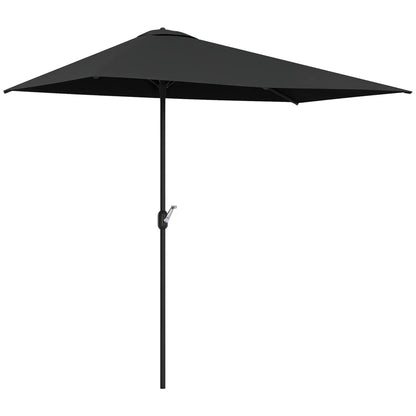 8ft Half Round Umbrella, Outdoor Balcony Parasol, Patio Garden Sun Shade, 5 Ribs Sun Umbrellas at Gallery Canada