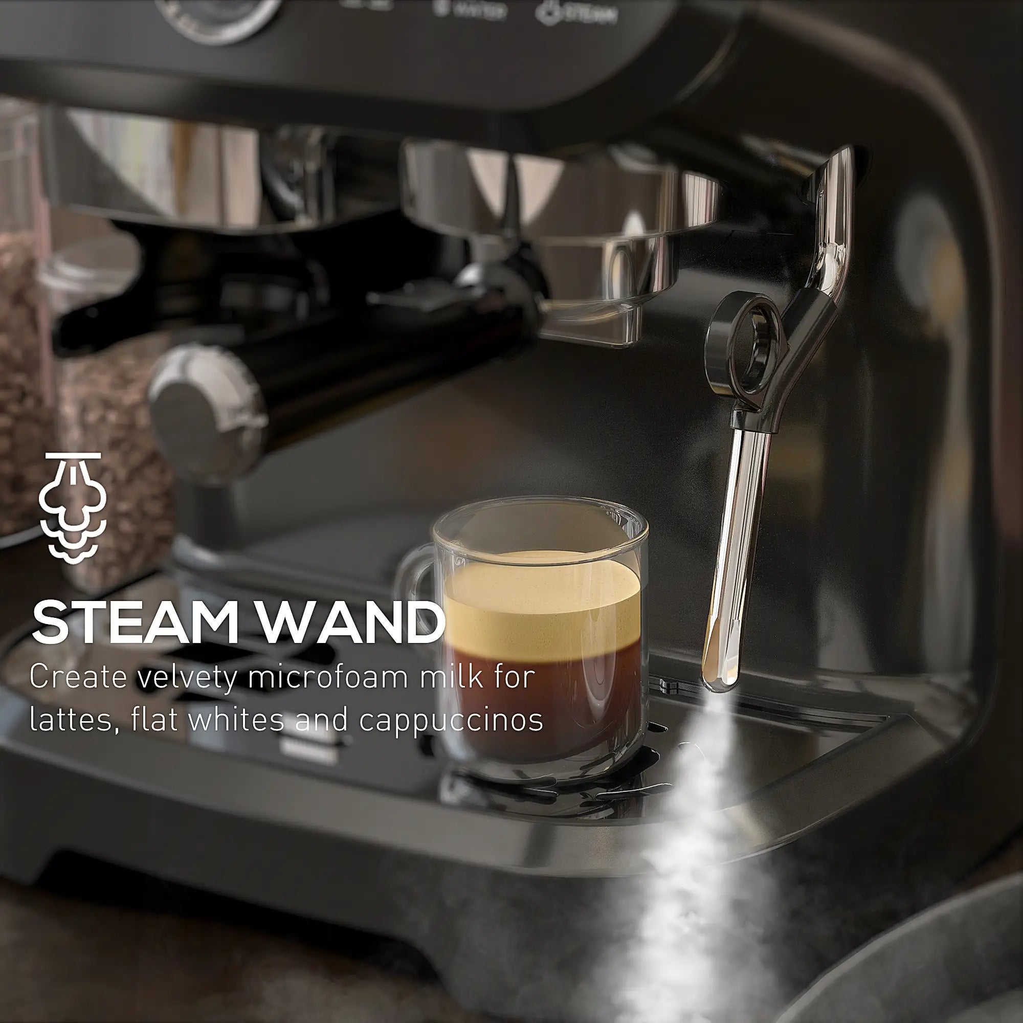 15 Bar Espresso Machine With Milk Frother & Grinder Small Kitchen Appliances at Gallery Canada