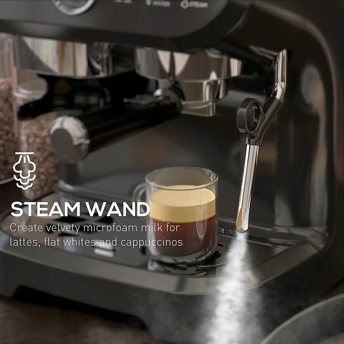 15 Bar Espresso Machine With Milk Frother & Grinder Small Kitchen Appliances at Gallery Canada