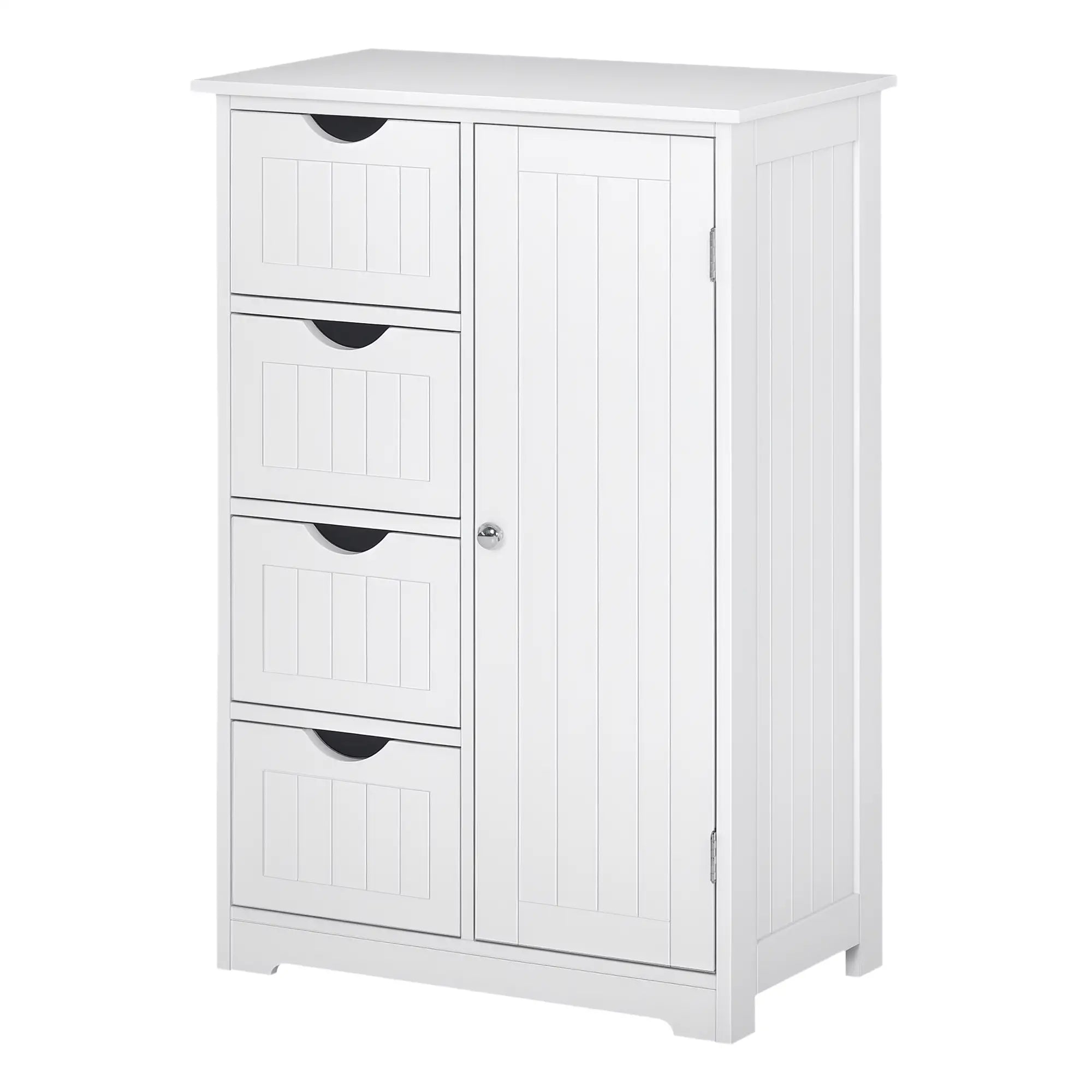 Bathroom Storage Cabinet, Adjustable Shelf, 4 Drawers, White Bathroom Cabinets White at Gallery Canada