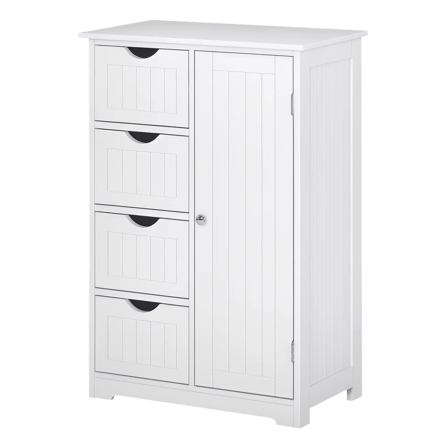 Bathroom Storage Cabinet, Adjustable Shelf, 4 Drawers, White Bathroom Cabinets White at Gallery Canada