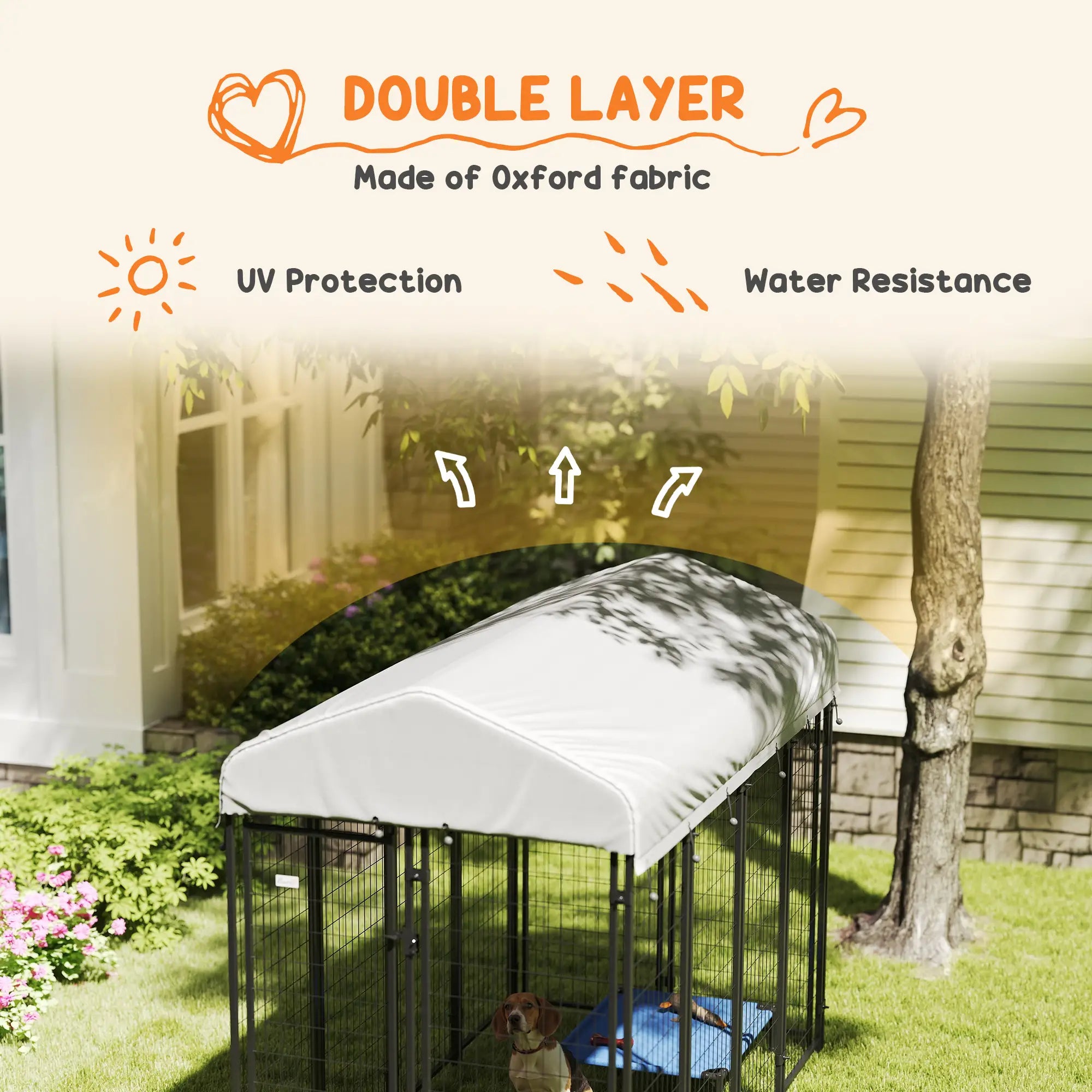 Outdoor Dog Kennel, Waterproof UV-Resistant Cover, 8 x 4 x 6 ft Houses, Kennels & Pens at Gallery Canada
