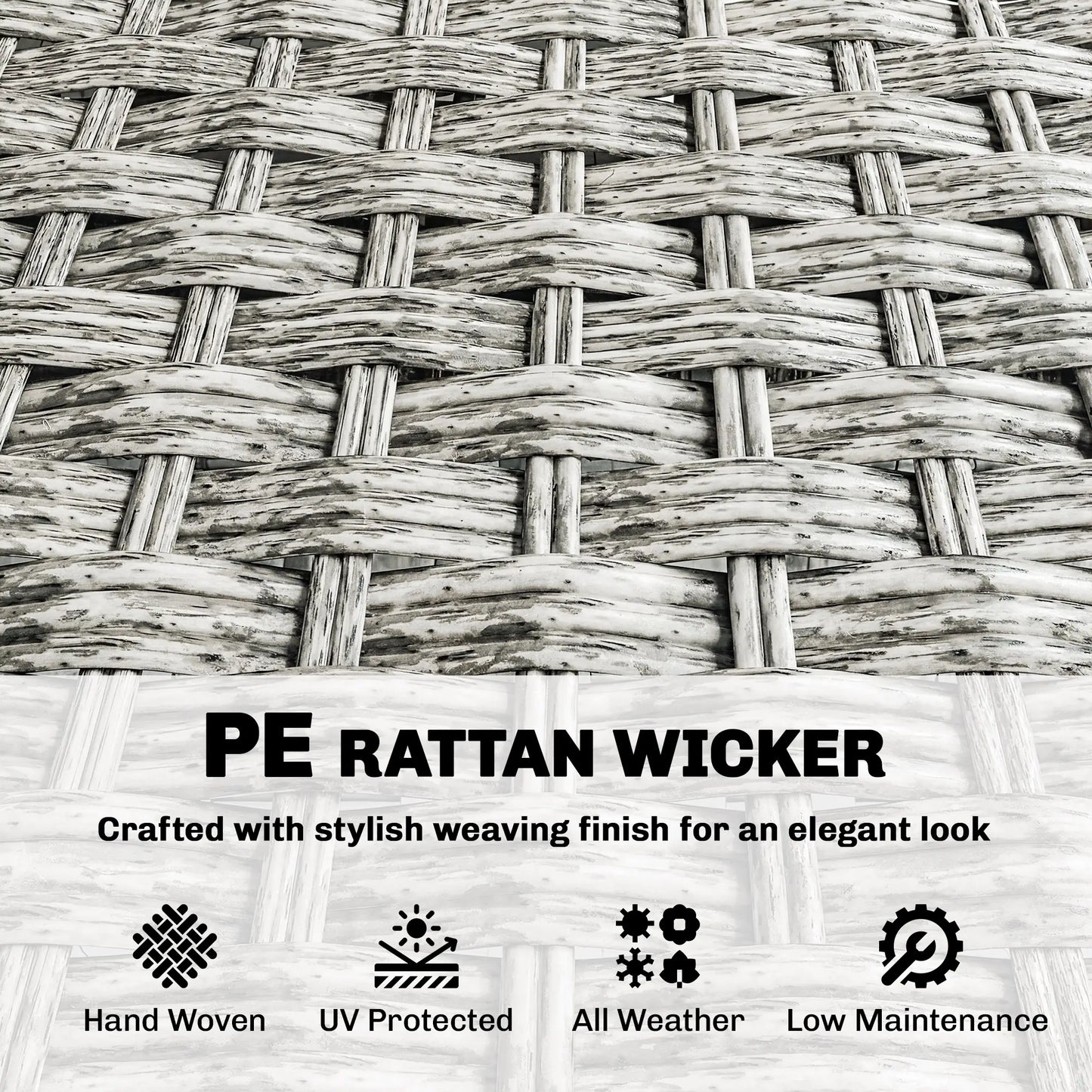 Rattan Wicker Sofa, 3-Seater Outdoor Couch With Cushions, Grey Patio Furniture Sets at Gallery Canada