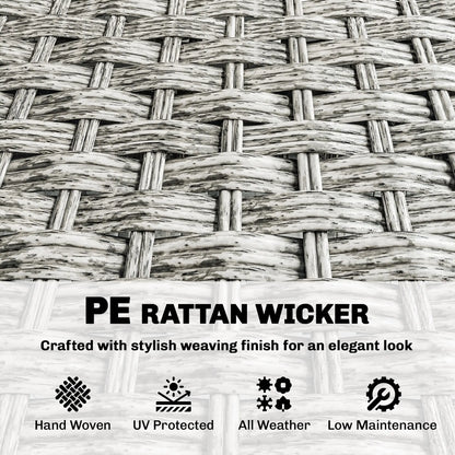 Rattan Wicker Sofa, 3-Seater Outdoor Couch With Cushions, Grey Patio Furniture Sets at Gallery Canada