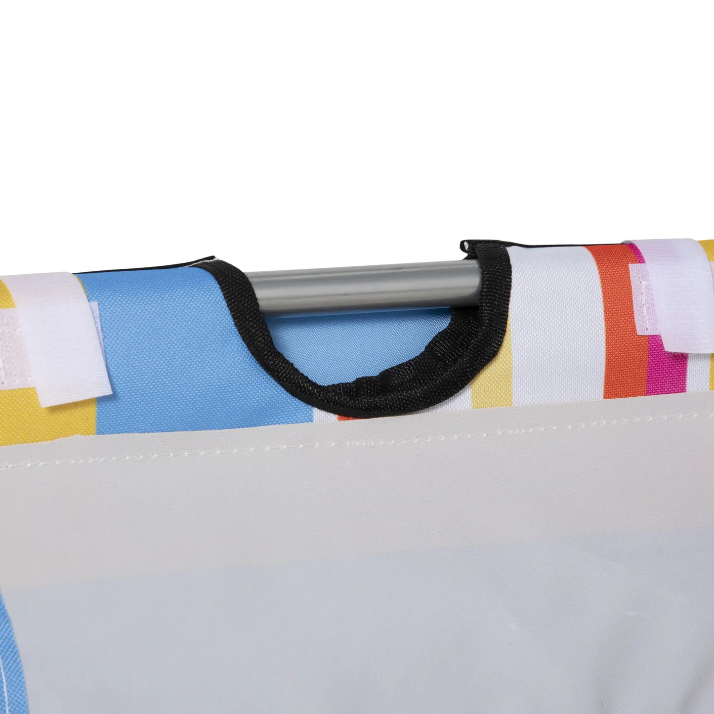 Set of 2 Beach Lounge Chairs, Padded Folding Mat, Adjustable Back, Steel Frame, Head Pillow, Carry Bag, Colorful Stripes, Colorful Beach Accessories at Gallery Canada