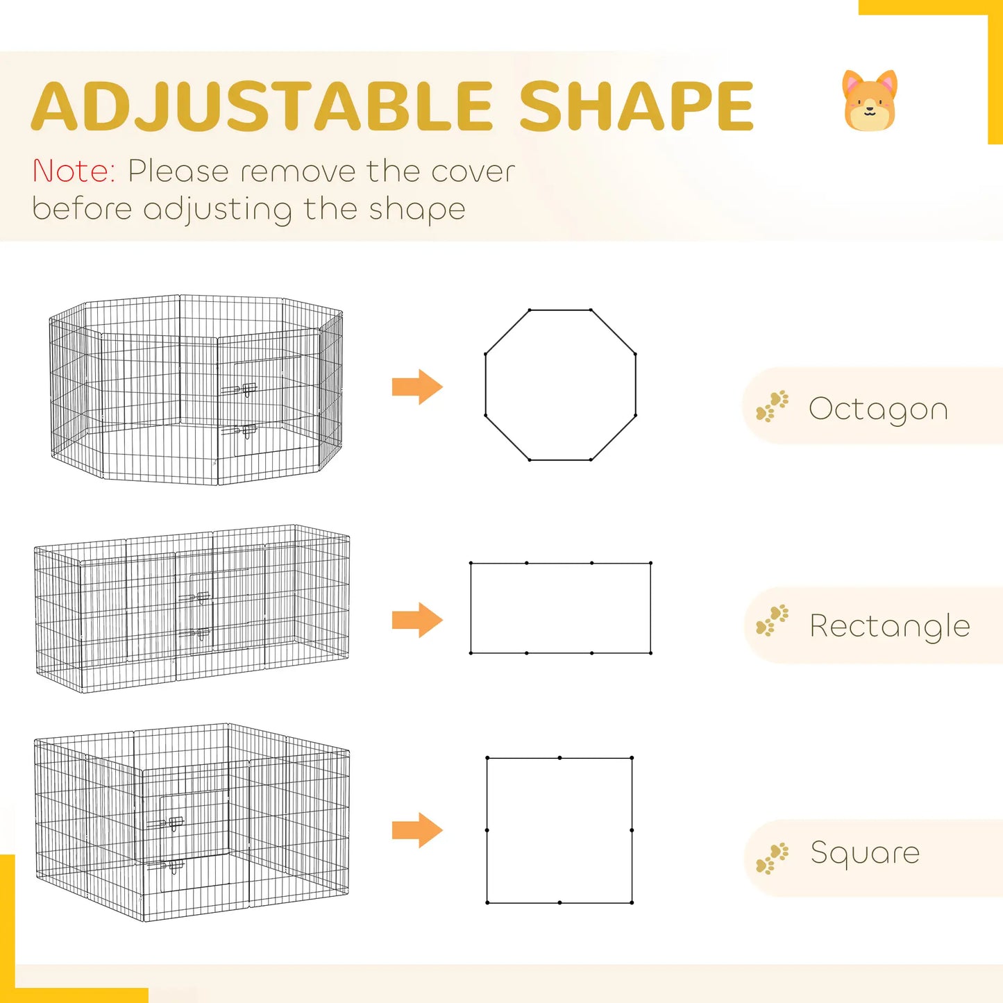 8 Panels Foldable Dog Playpen, 30" High, With Bottom Pad Houses, Kennels & Pens at Gallery Canada