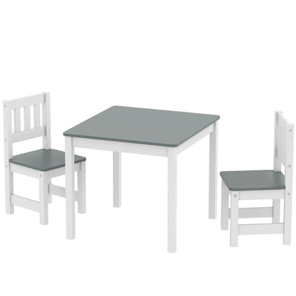 Kids Table and Chairs Set, Toddler Activity Table, 2 Chairs, Grey Kids Table Sets Grey, White at Gallery Canada