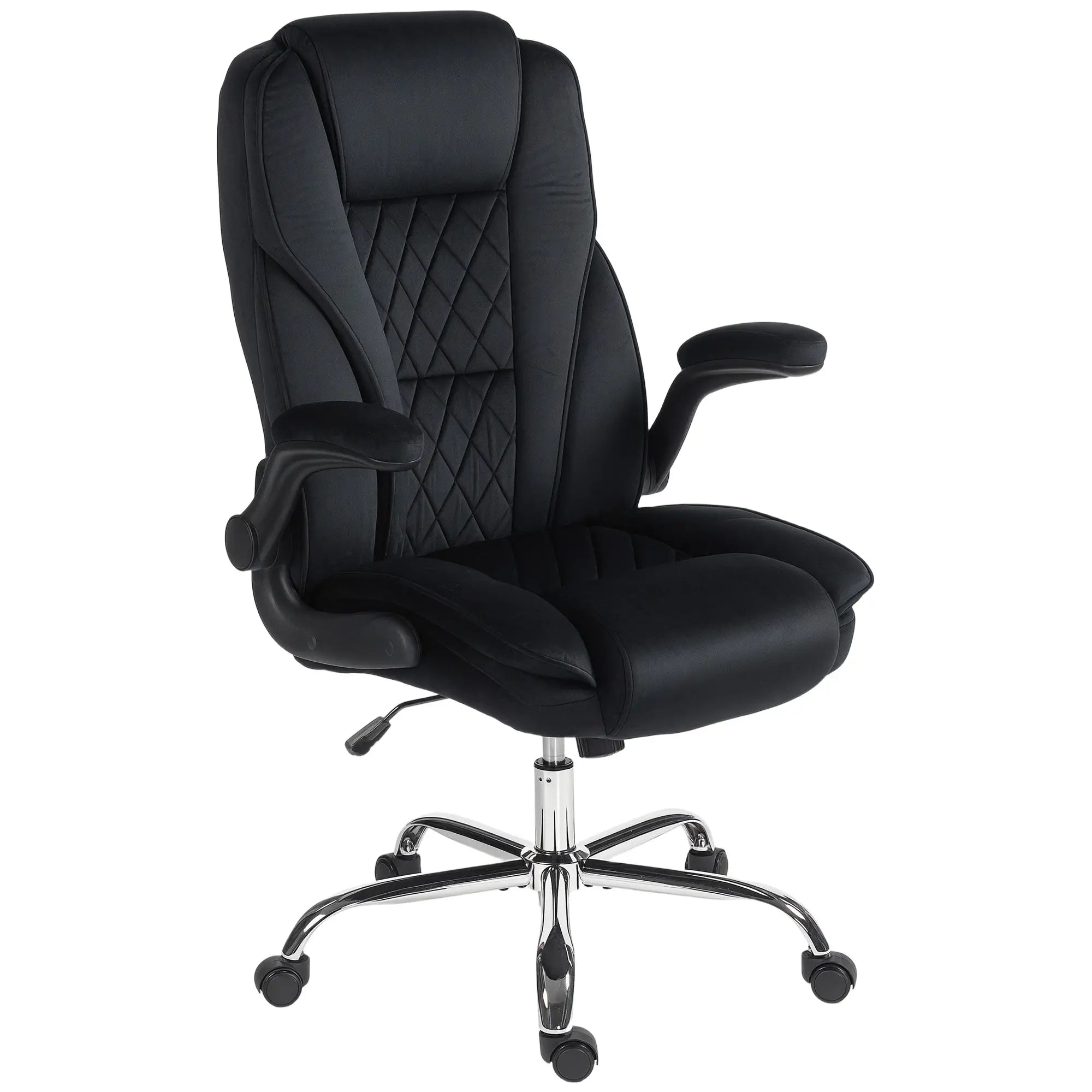 Executive Office Chair, Flip-Up Armrest, Diamond Fabric, Black Executive & Manager Chairs Black at Gallery Canada