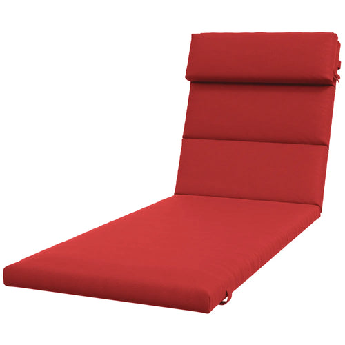 Patio Chaise Lounge Cushion with Headrest, Wine Red