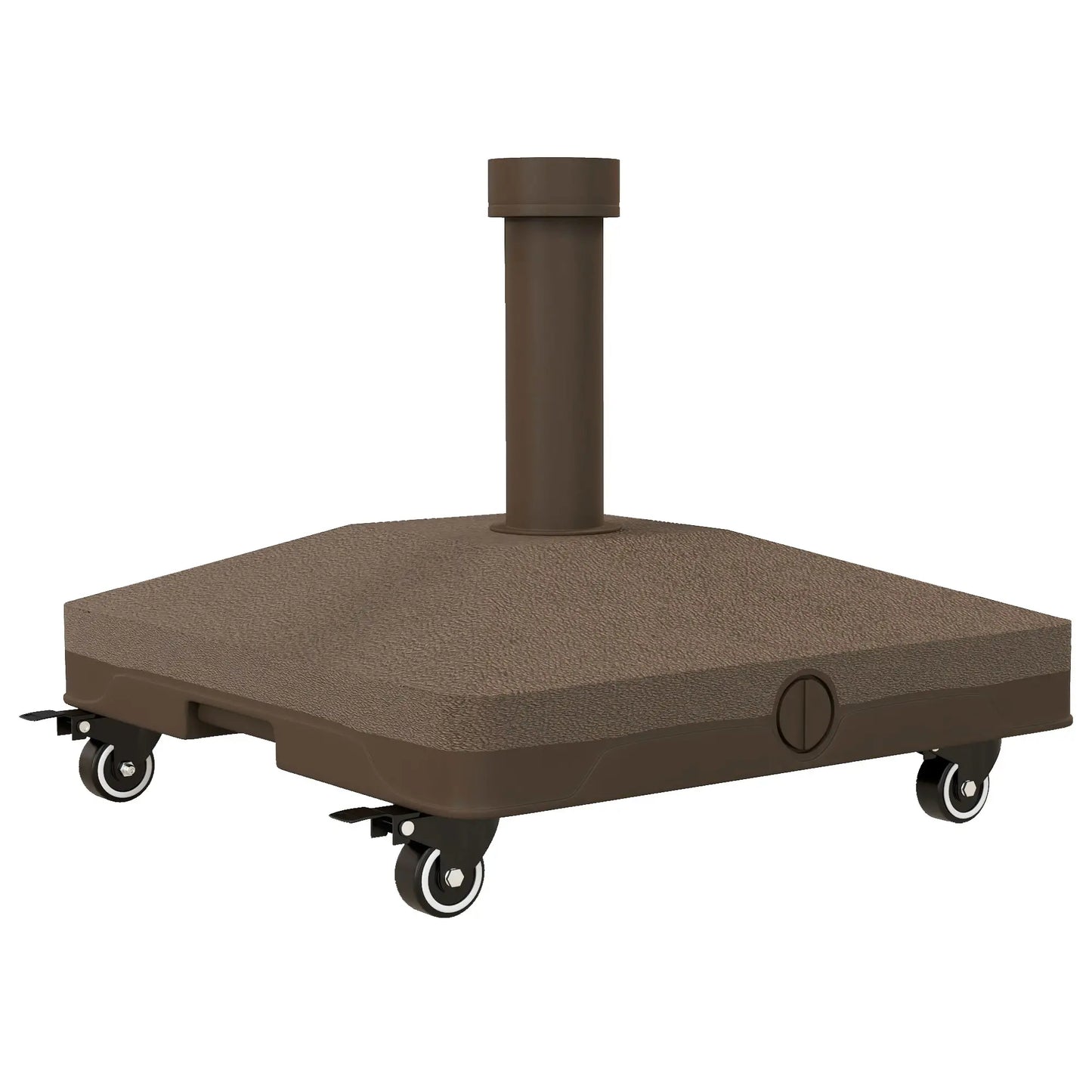 Square Parasol Base, Portable with Wheels, Water or Sand Filled, for Φ0.75", Φ1.5" Poles, Brown Umbrella Bases at Gallery Canada