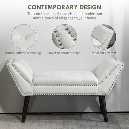 Modern Upholstered Bench, End of Bed Bench for Bedroom, Hallway Bench with Arms and Nailhead Trim Storage Ottomans & Benches at Gallery Canada