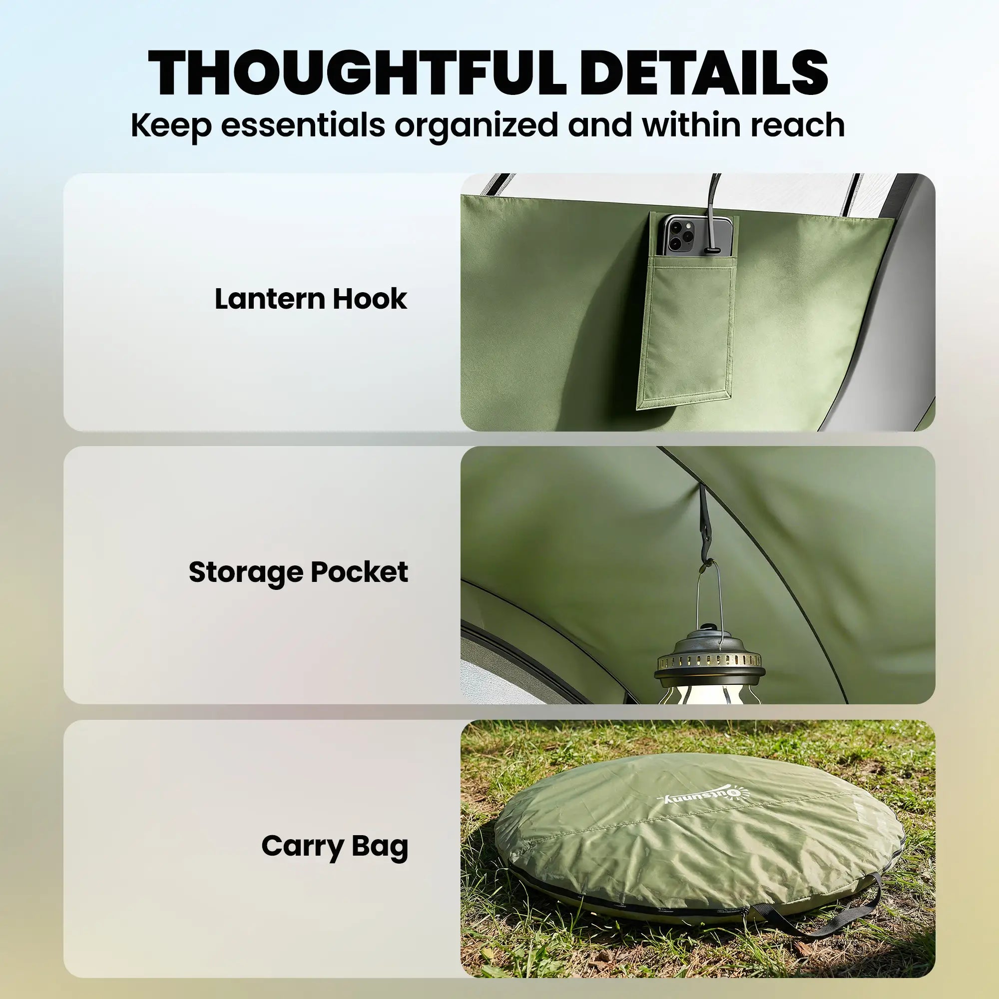 4-5 Person Pop-Up Camping Tent, Waterproof, 2 Doors 2 Windows, Green Camping Tents at Gallery Canada