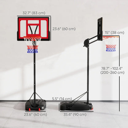 Kids Basketball Hoop, 6.6-8.5ft Adjustable Height, Indoor Outdoor, for 6+ Years Basketball at Gallery Canada