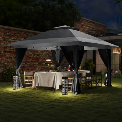 11.7' x 11.7' Pop Up Canopy Tent, UPF50+ Sun Shelter with Netting, Wheeled Bag Pop Up Canopies at Gallery Canada