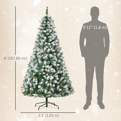 6ft Artificial Christmas Tree, Unlit Full, 800 Branches, 61 Pine Cones, Fir Artificial Christmas Trees at Gallery Canada