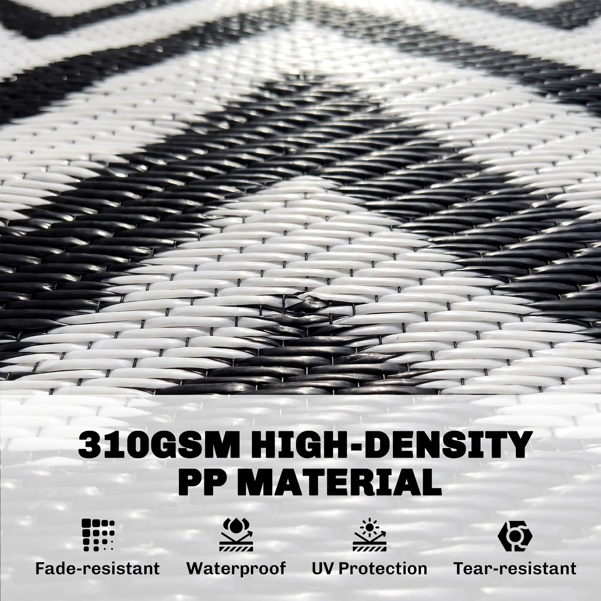 Reversible Plastic Straw Rug, LED Lights, 12' x 9' Outdoor Reversible Rugs at Gallery Canada