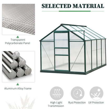 6.2' x 8.3' x 6.6' Polycarbonate Greenhouse, Walk-In w/ Slide Door, Clear Walk In Greenhouses at Gallery Canada