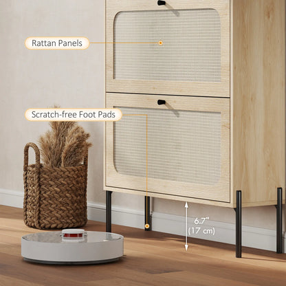 Shoe Cabinet With 2 Flip Drawers, Narrow Storage, Oak Shoe Storage Cabinets & Racks at Gallery Canada