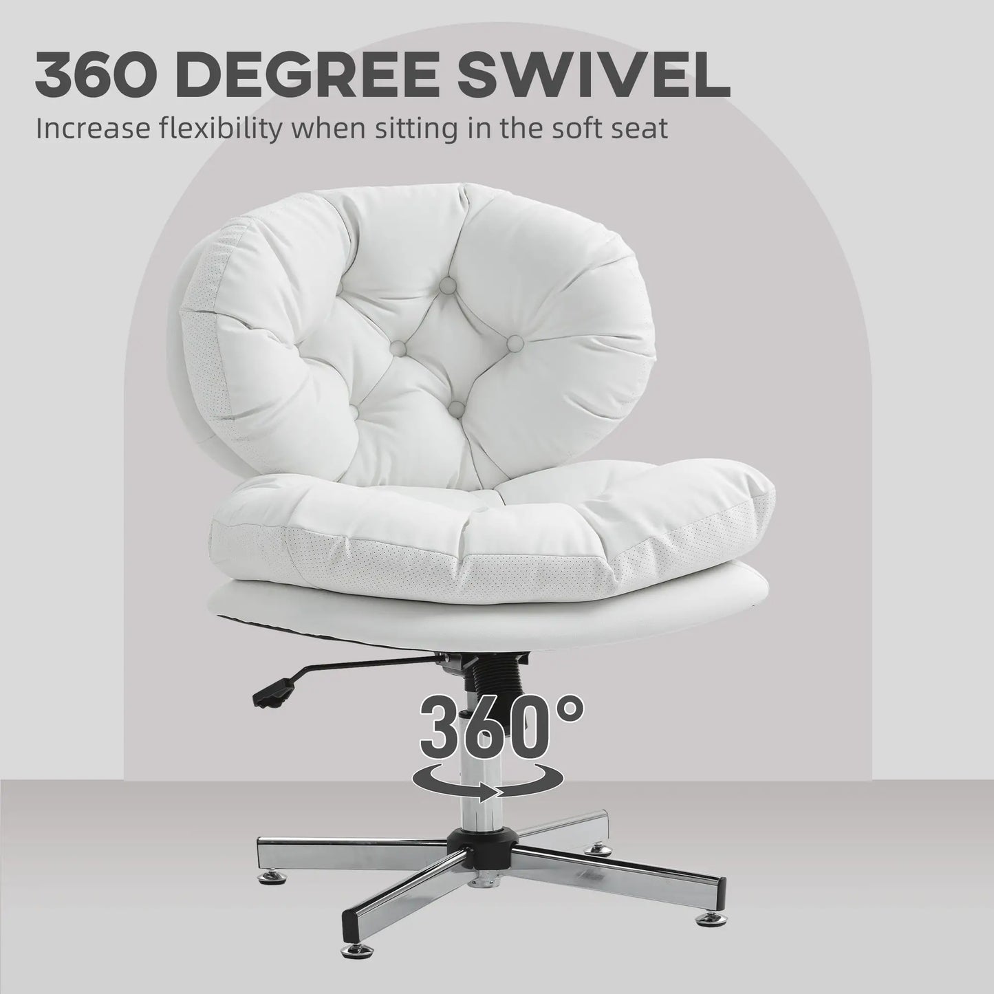 Armless Office Chair, Wide Padded Seat, Adjustable Height, White Task Chairs at Gallery Canada