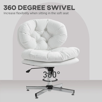 Armless Office Chair, Wide Padded Seat, Adjustable Height, White Task Chairs at Gallery Canada