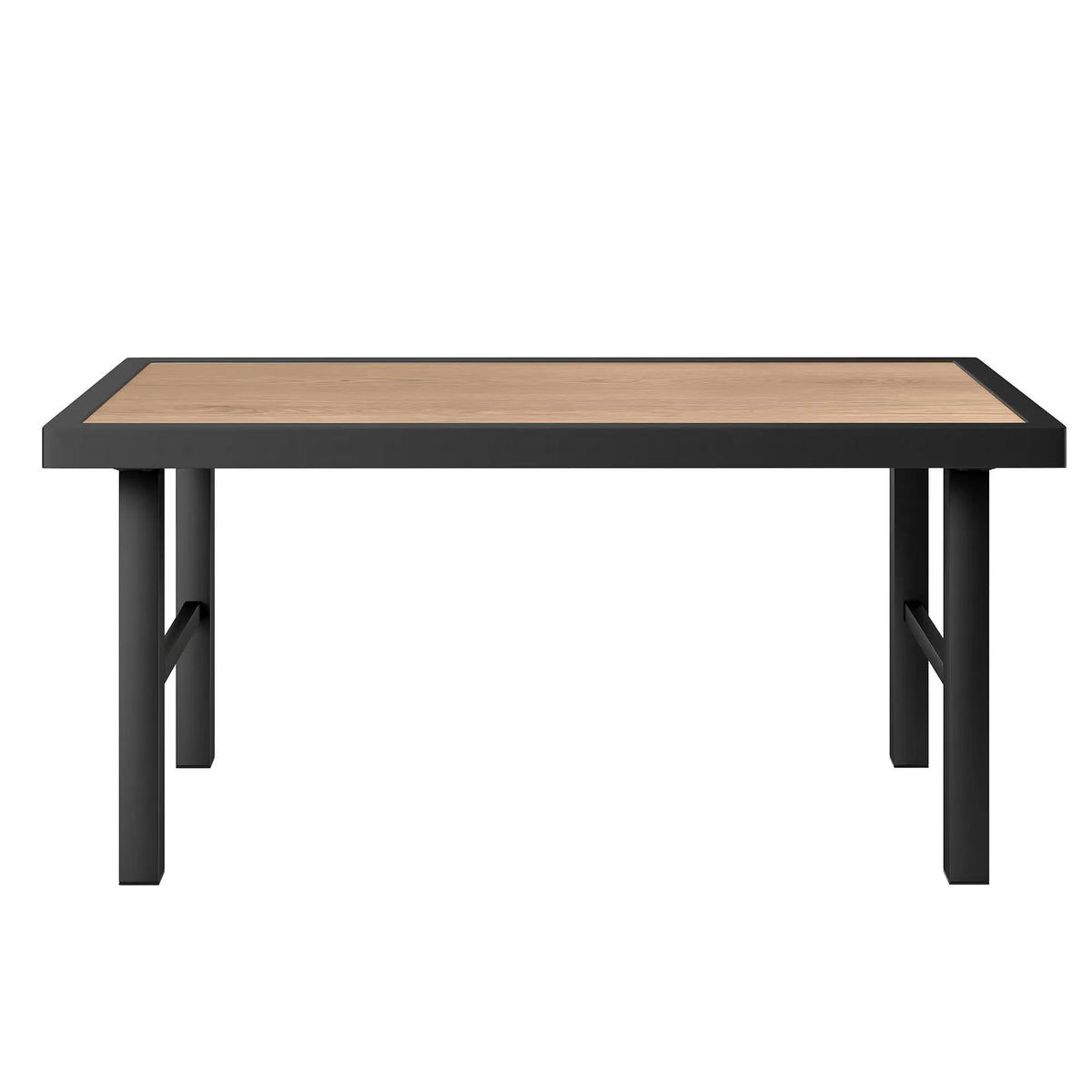 Outdoor Side Table, SPC Woodgrain Tabletop, Metal Patio Coffee Table, Brown Patio Side Tables at Gallery Canada