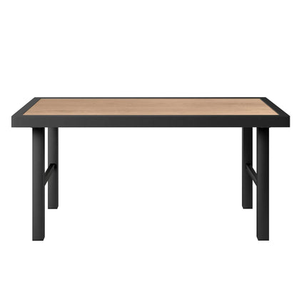 Outdoor Side Table, SPC Woodgrain Tabletop, Metal Patio Coffee Table, Brown Patio Side Tables at Gallery Canada
